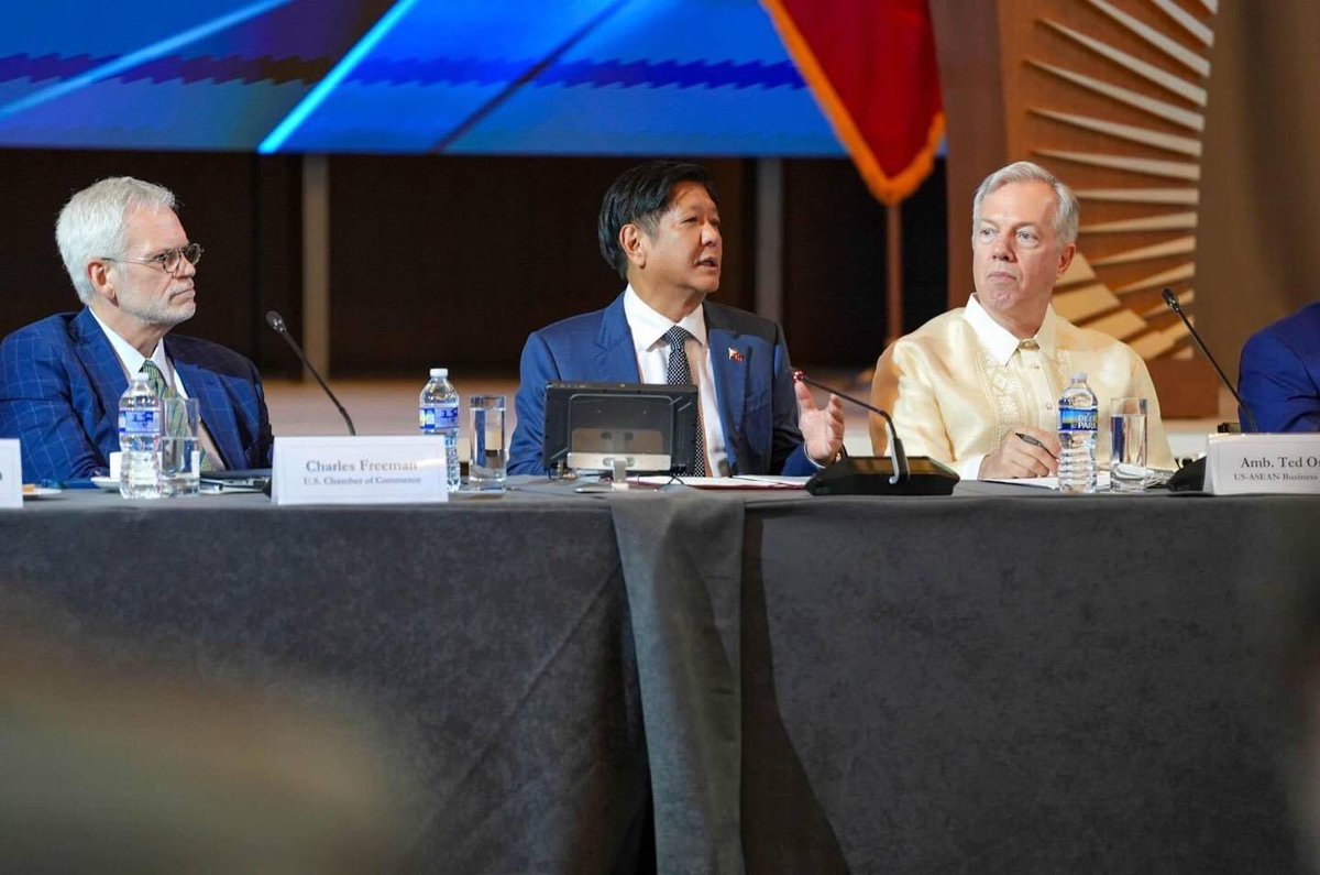 LOOK: President Ferdinand R. Marcos Jr. keynotes the Philippines-US Business Forum co-hosted by the US-ASEAN Business Council and the US Chamber of Commerce in Washington, D.C. on Saturday (April 12, 2024, Manila time). (Photos from PBBM’s official FB page) @pnagovph