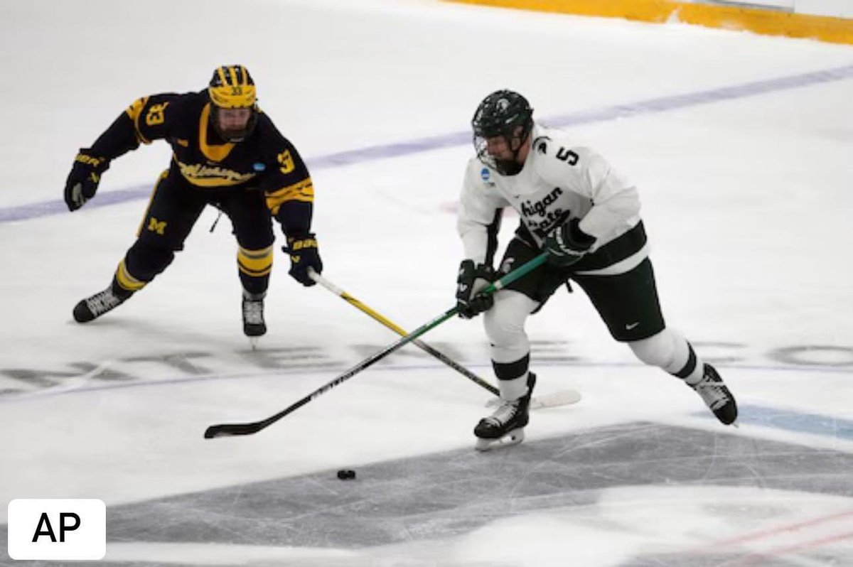 Michigan State defenseman Artyom Levshunov was named an All-American. The Belarus freshman scored second-team All-American honors from the American Hockey Coaches Association on Friday.