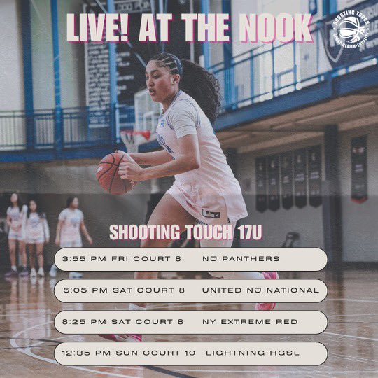 Live At The Nook Schedule with Shooting Touch!! Can’t wait to get to work💪🏾🏀@ShootingTouchMA @HardwoodJungle