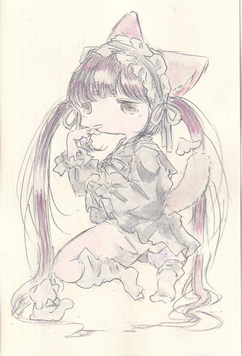 「甘いのちょうだい。#イラスト #女の子 #ケモ耳 #天使 #ツインテール 」|けだまのイラスト