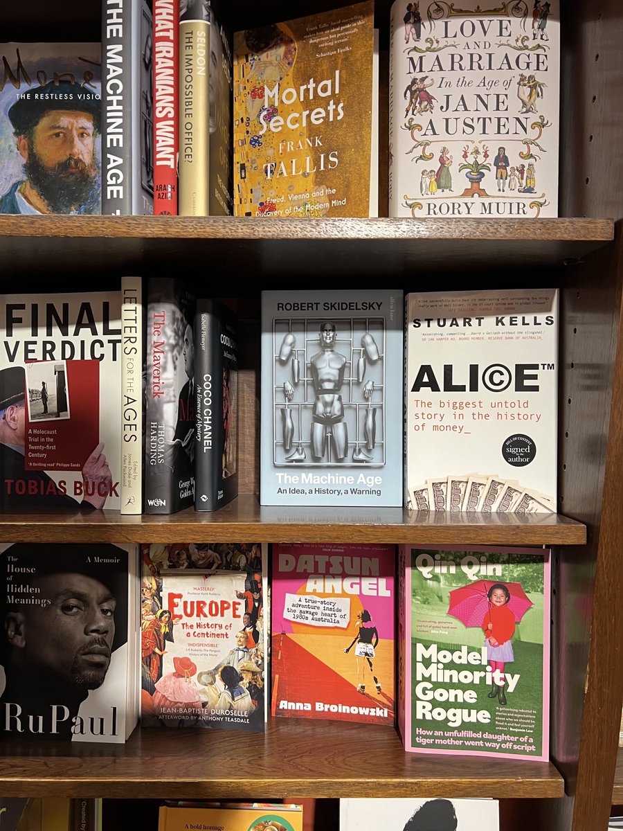 Great to see Alice in excellent company on the new releases shelf at the Hill of Content ⁦bookshop @hillcontentbook⁩ ⁦@MUPublishing⁩ #Alice