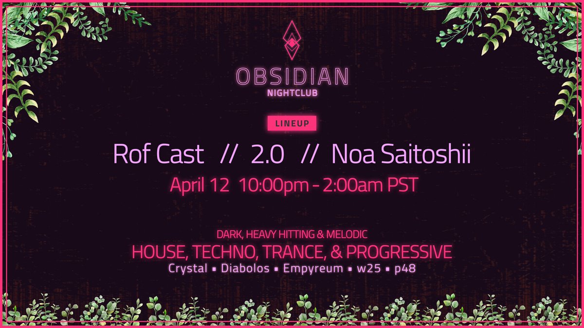 Catch my debute tonight at #Obsidian with @two_pointzero and @noasaitoshii at 1am EST