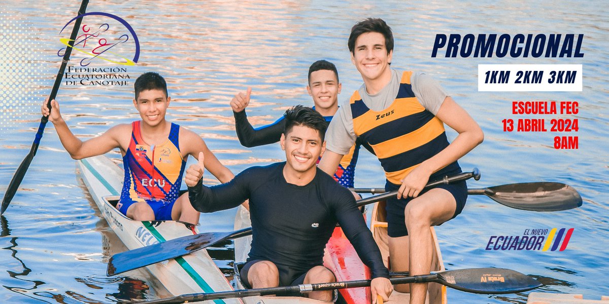 CanotajeEc's tweet photo. 🚣‍♂️️ ¡Inicia las competencias de canotaje 2024!

🙂 Descubre más sobre nuestro deporte y mira a los más destacados competidores en acción.

💎 ¡No dejes pasar la oportunidad y sé testigo de la habilidad de los participantes en las aguas.

👉 ¡Únete y sé parte de nuestro deporte! https://t.co/JfIwuy1TdE