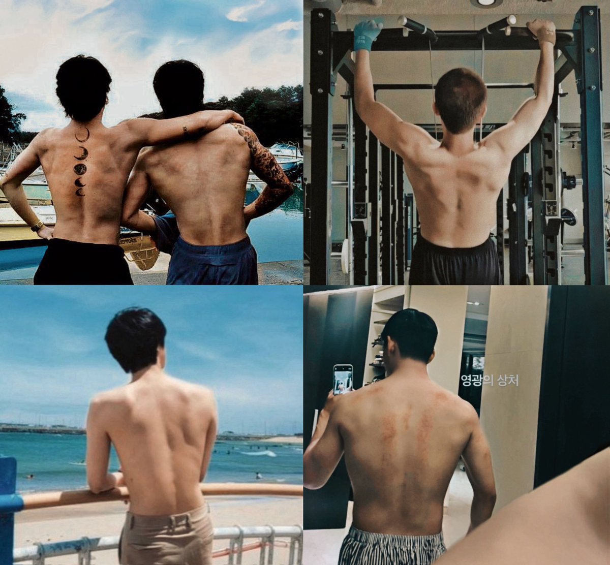 Hoba_21894's tweet photo. Baby got back 🤭🤭🤭.
While sope is like, 'nah yall gotta earn it. All yall get is some clavicle and a shoulder and yall gonna enjoy it' 😭😭🤭🤣🤣🤣
(But seriously, Hobi + Suga, it's your turn👀😏)
#btsback
#babygotback https://t.co/f0EMpE6bdL