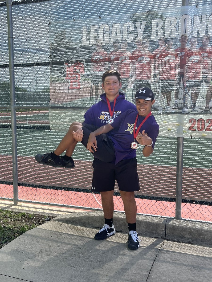 Will and Andrew crushed it today!!! Consolation Chanps in Boys A Doubles in the Kowbell Mansfield tournament… Let’s go!!! @emsisdathletics @ChisholmTrailHS