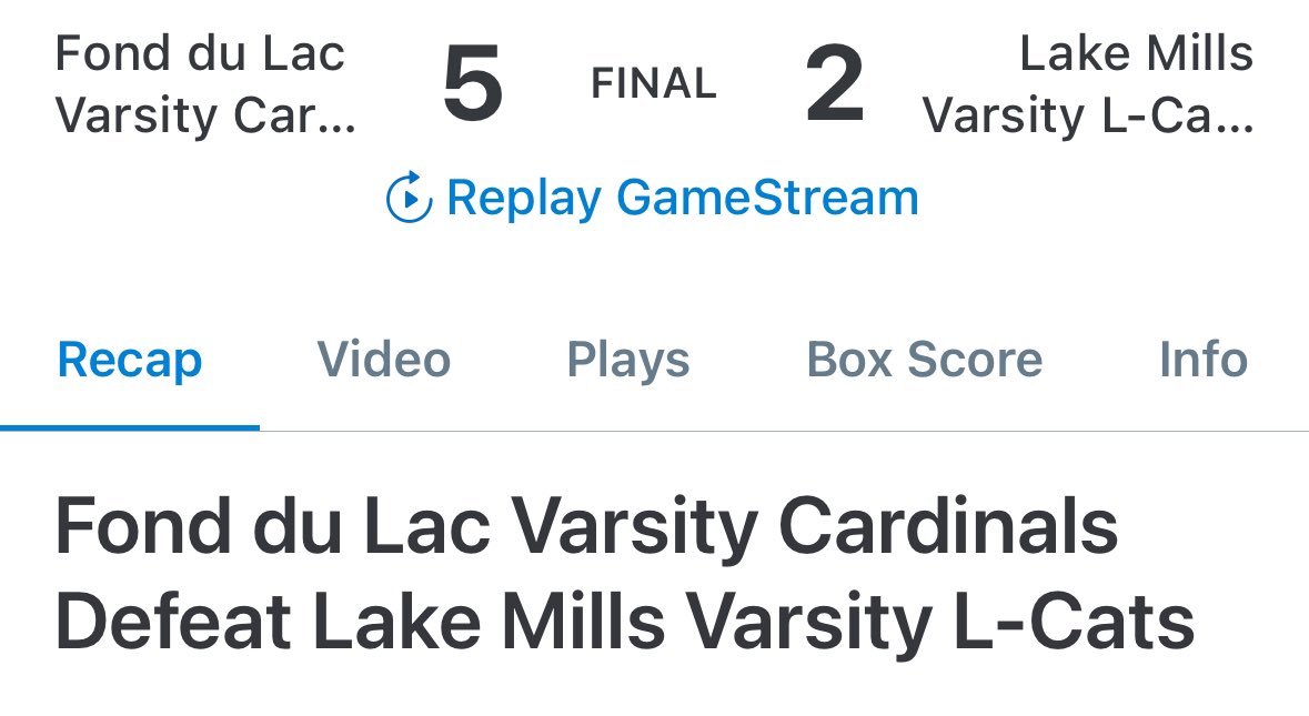 Fondy Cardinals High School Baseball tweet media