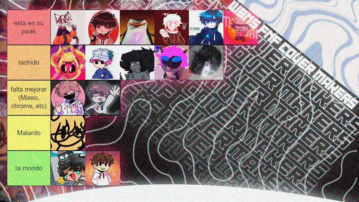 XvThefarmerOwU's tweet photo. miniatura para un tierlist que hizo @DaNL46_YT wa (yo malardo)
#tierlist #fnf #coversfnf #covers https://t.co/9QQBds5Blk