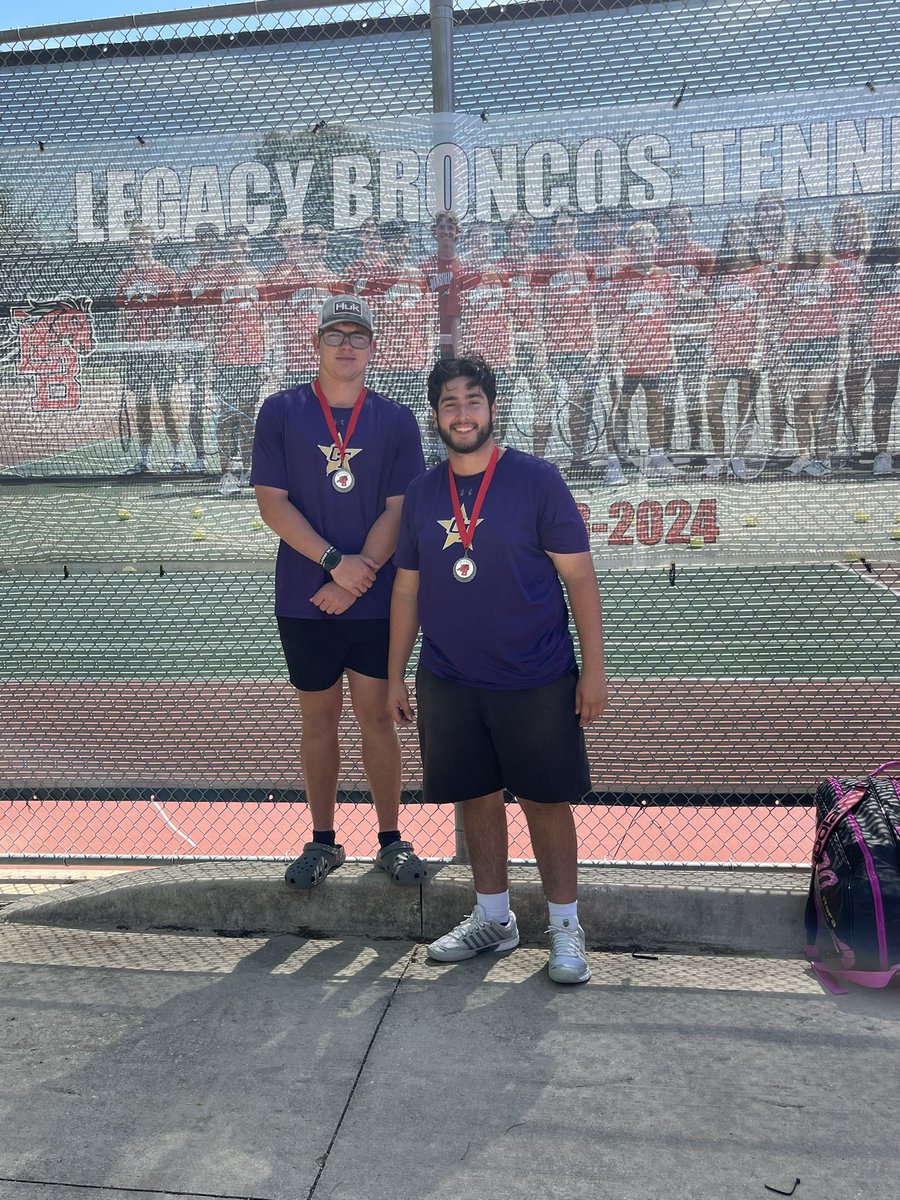 Adrian and Cody crushed it today!!! 2nd place in Boys A Doubles in the Kowbell Mansfield tournament… Let’s go!!! @emsisdathletics @ChisholmTrailHS