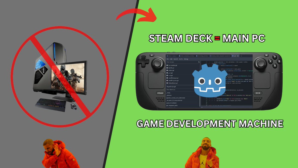 I'm using the Steam Deck as my main game development machine and my main PC 💻

I made a video 📹 about it - check it out if you are interested 👀

youtu.be/P_Og8f8xvyg?si…

#gamedev #godot #steamdeck #aseprite