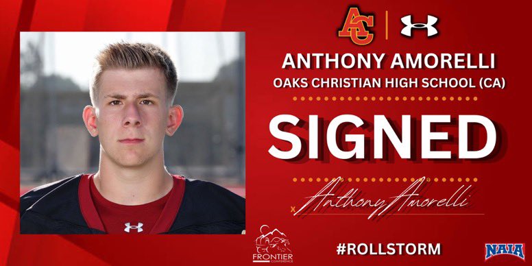 Anthony Amorelli (@amorelli_ls) on Twitter photo I’m proud to announce I will be going to Arizona Christian University! I would like to thank <a href="/oclionsfootball/">OC Lions Football</a> for an awesome high school career. <a href="/coachboom_acu/">Coach “Boom” Bain, ACU</a> I’m proud to announce I will be going to Arizona Christian University! I would like to thank <a href="/oclionsfootball/">OC Lions Football</a> for an awesome high school career. <a href="/coachboom_acu/">Coach “Boom” Bain, ACU</a>