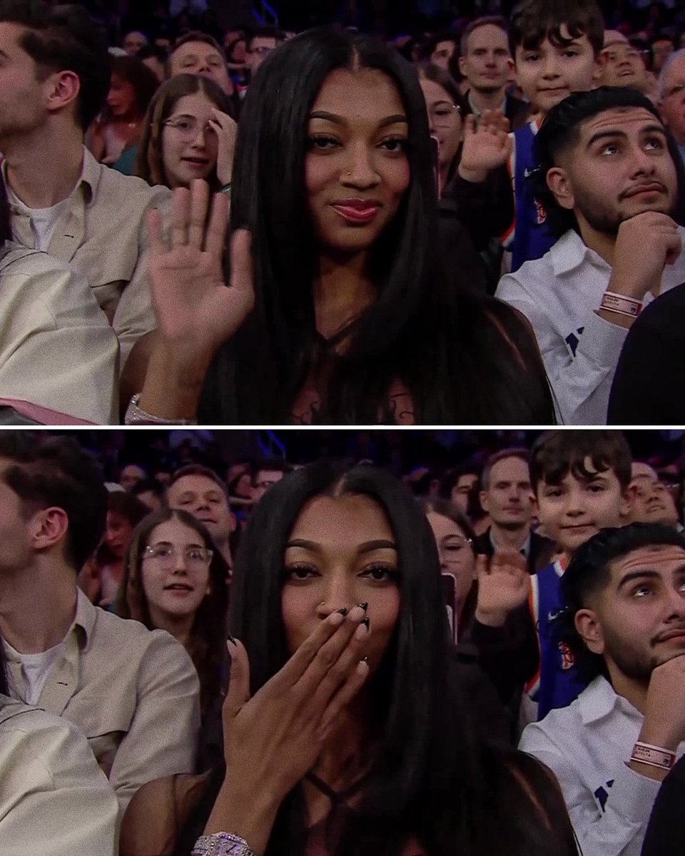 Angel Reese courtside at the Knicks game 👋