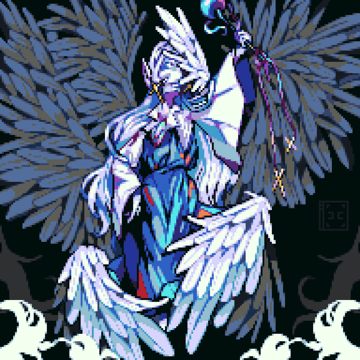 chuchucasual's tweet photo. Touhou - Sariel

So this time I picked Sariel, and I got the idea to hide at least a part of her face and feet to give a more 'spooky' vibe. ψ(｀∇´)ψ

#pixelart #pixelartist #art #fanart #touhou #aseprite #chuchucasual https://t.co/C2D8J2C2Ln