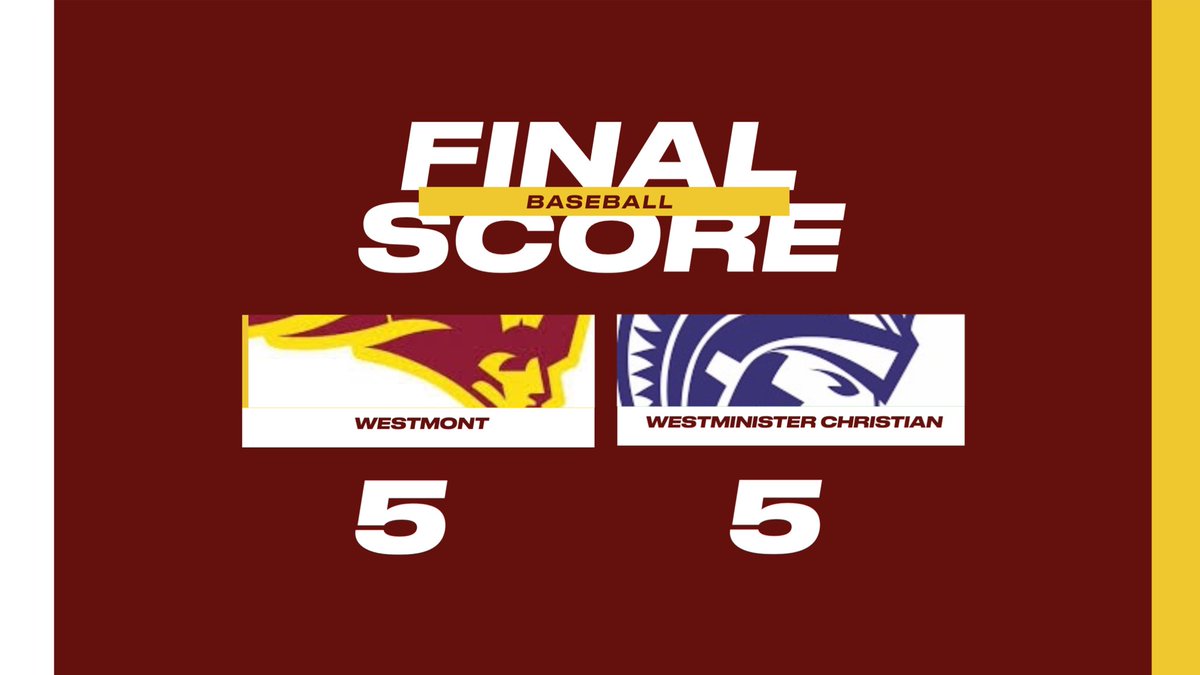 Westmont 5 Elgin (Westmister Christian) 5. The tie brings Westmont’s record to 9-3-1. Lucas Hicks had a big day with a 3 Run Homerun. A Single, 3 BB, 3 RBI. Rocco Damato added 2 Hits. Ricky Yenkin also added 2 Hits.