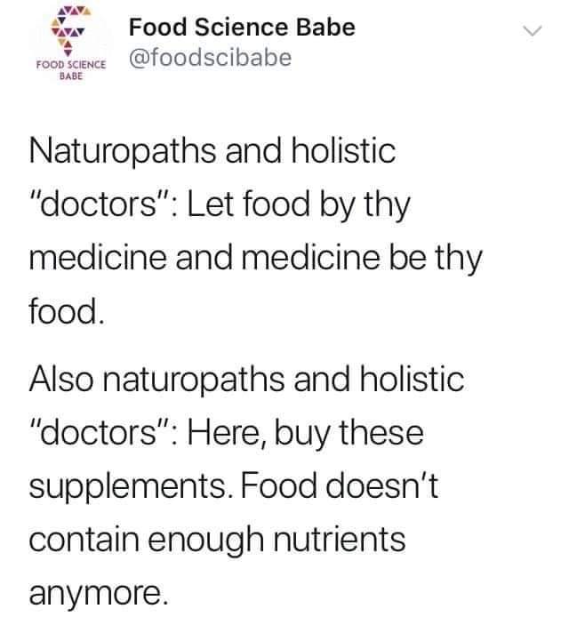 this from <a href="/foodscibabe/">Food Science Babe</a>  #FoodIsNotMedicine