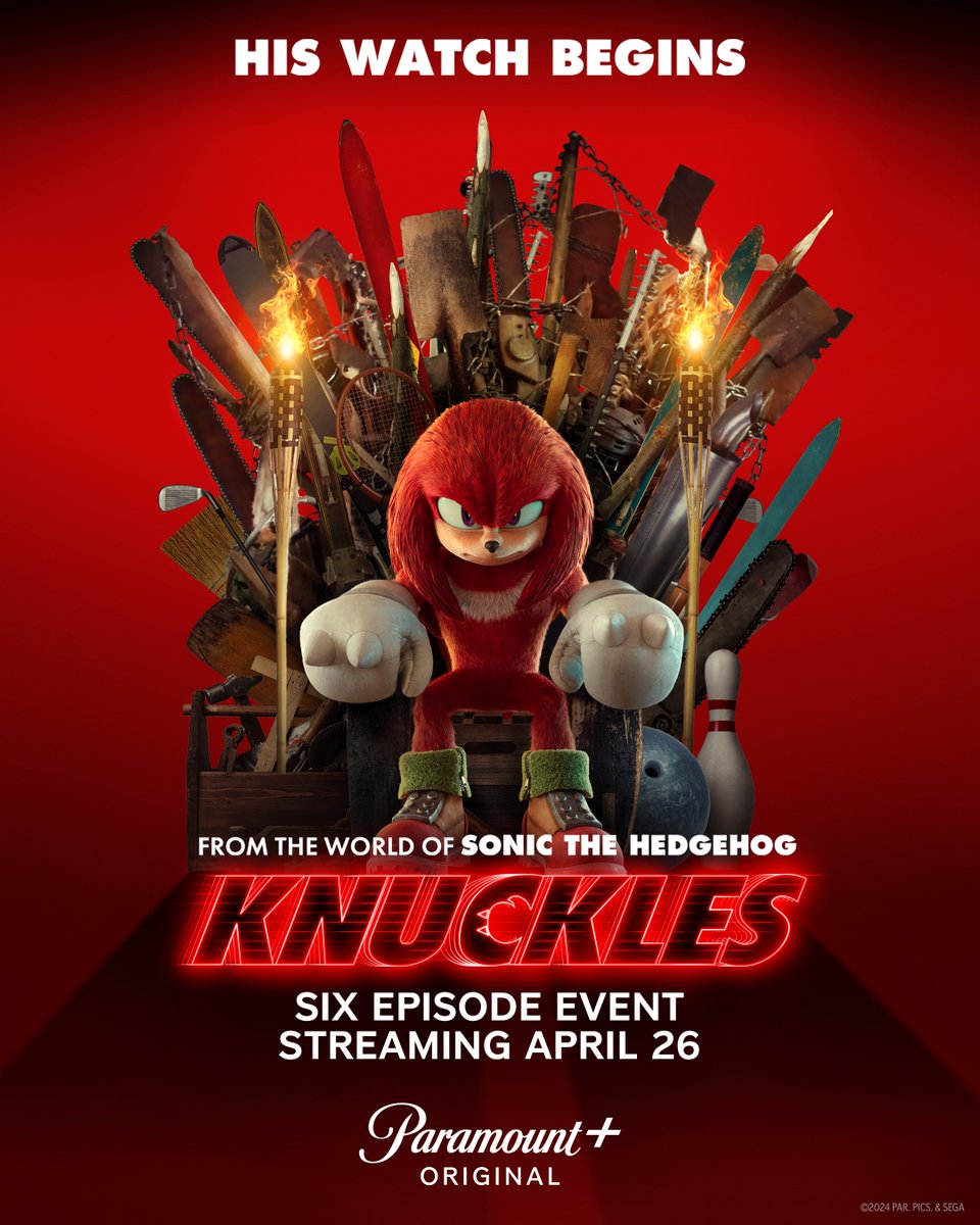 New poster for 'KNUCKLES' has been revealed. The series premieres on Paramount+ on April 26.