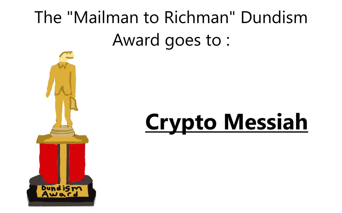 Our second Dundism Award goes to : 

<a href="/1goonrich/">Quasar.Exe</a> 

He gets the "Mailman to Richman" award.