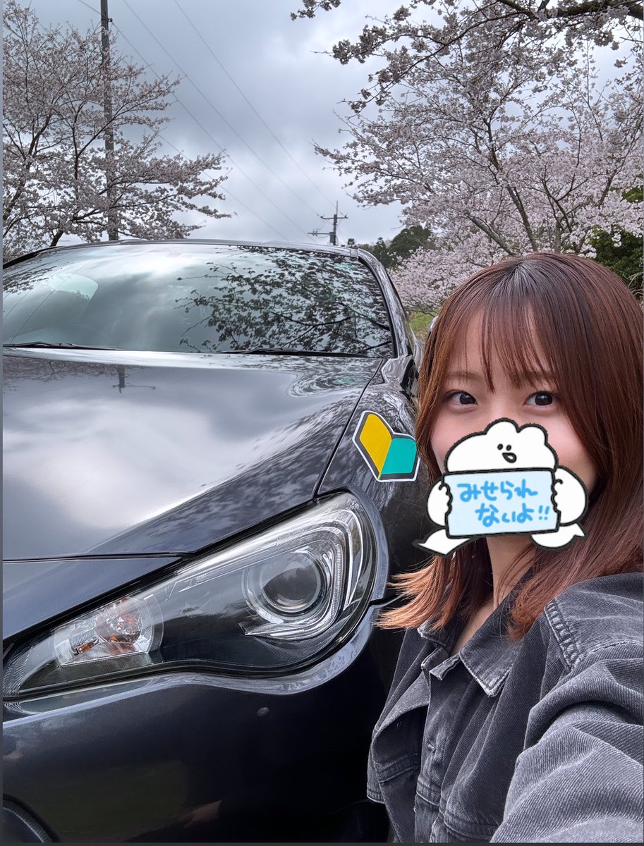 この前撮った桜🌸×BRZ🚙の写真🥹 時間無かったのと曇りだったから また