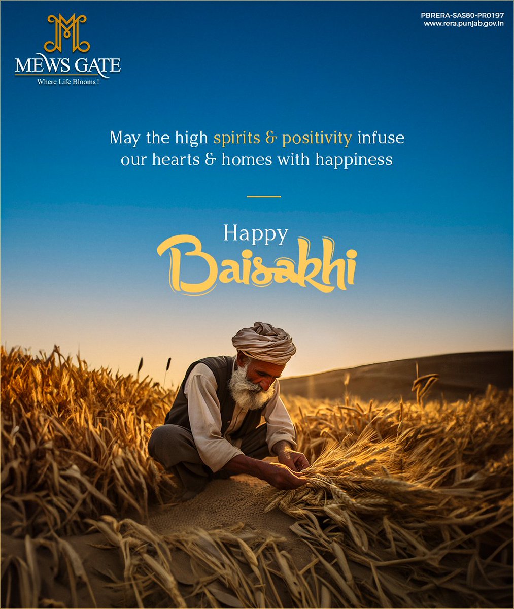 May the radiant energy of Baisakhi infuse our homes and hearts with joy, positivity, and abundance. Happy Baisakhi to all #MewsGate #HappyBaisakhi #HarvestSeason #Success #IndianFestival #Culture #Togtherness #Growth #Happiness #Prosperity