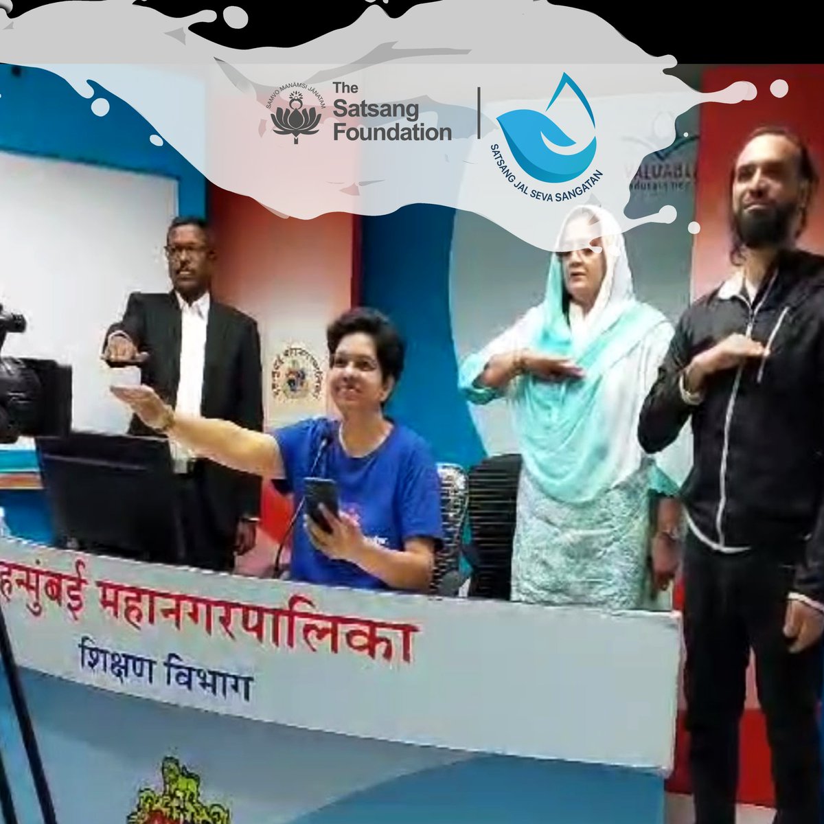 SatsangTweets's tweet photo. More than 2,800 Students & Educators from about 70 municipal schools across Mumbai took the Jal Seva pledge to be conscious of water usage and to conserve water; the pledge was administered in Marathi.
#WorldWaterDay #SJSS #TheSatsangFoundation #SatsangJalSevaSangatan #JalSeva https://t.co/VLIffE301d