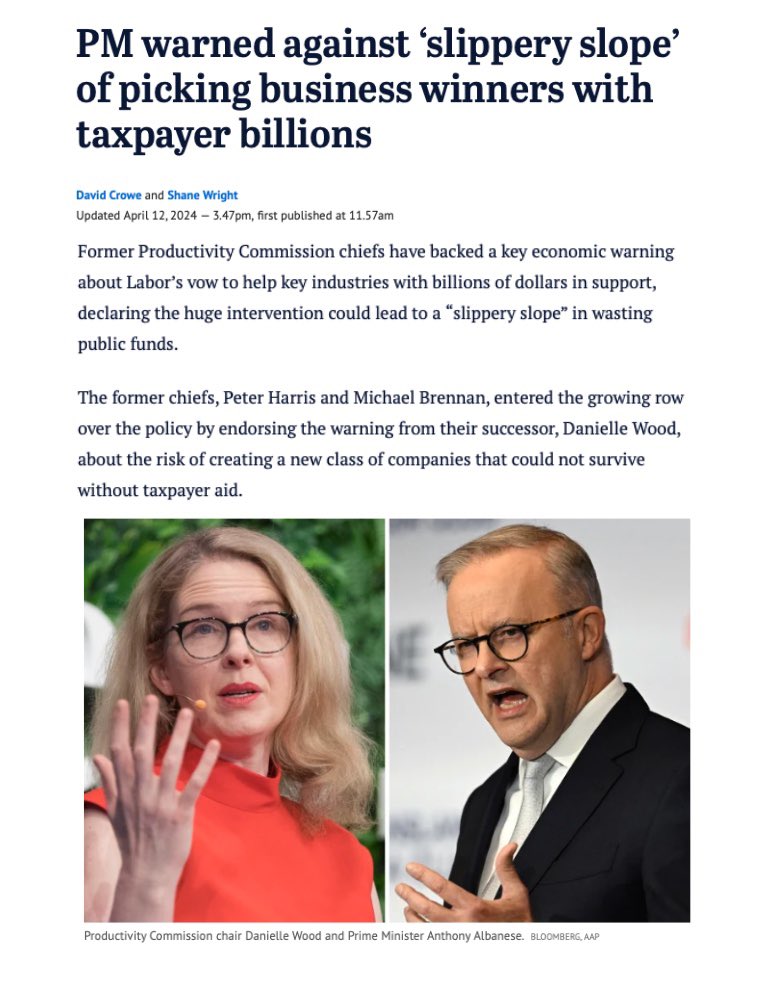 The problem with the Productivity Commission professing taxpayers should not support local industry is that it ignores what’s actually happening in the rest of world. It’s also a statement of irony noting the @ozprodcom is a 100% taxpayer supported local think tank. 1/2 #auspol