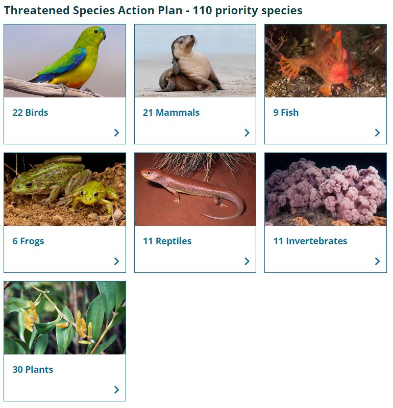 Click here to learn about the Threatened Species Action Plan - 110 priority species tinyurl.com/bdz8ptm4