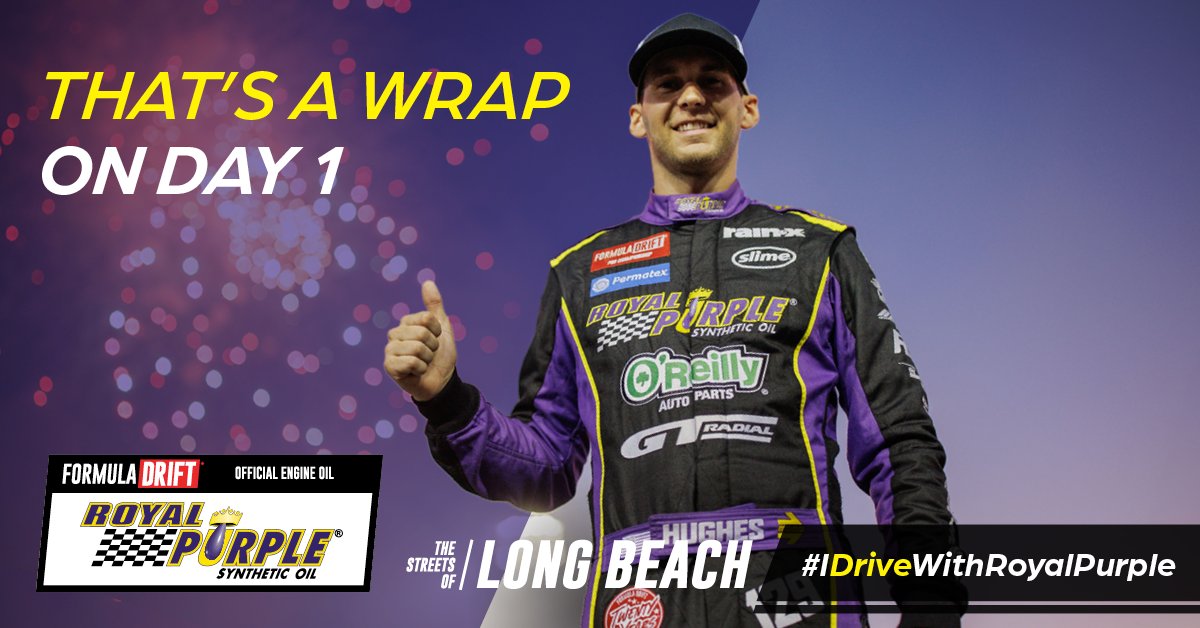 Day 1 in Long Beach is officially over! Tune in tomorrow for more action from The Streets of Long Beach! #DriveWithRoyalPurple #NoMatterWhatDrivesYou #DriftWithRoyalPurple #FormulaD #OfficialEngineOil #FDLB @FormulaDrift @oreillyauto