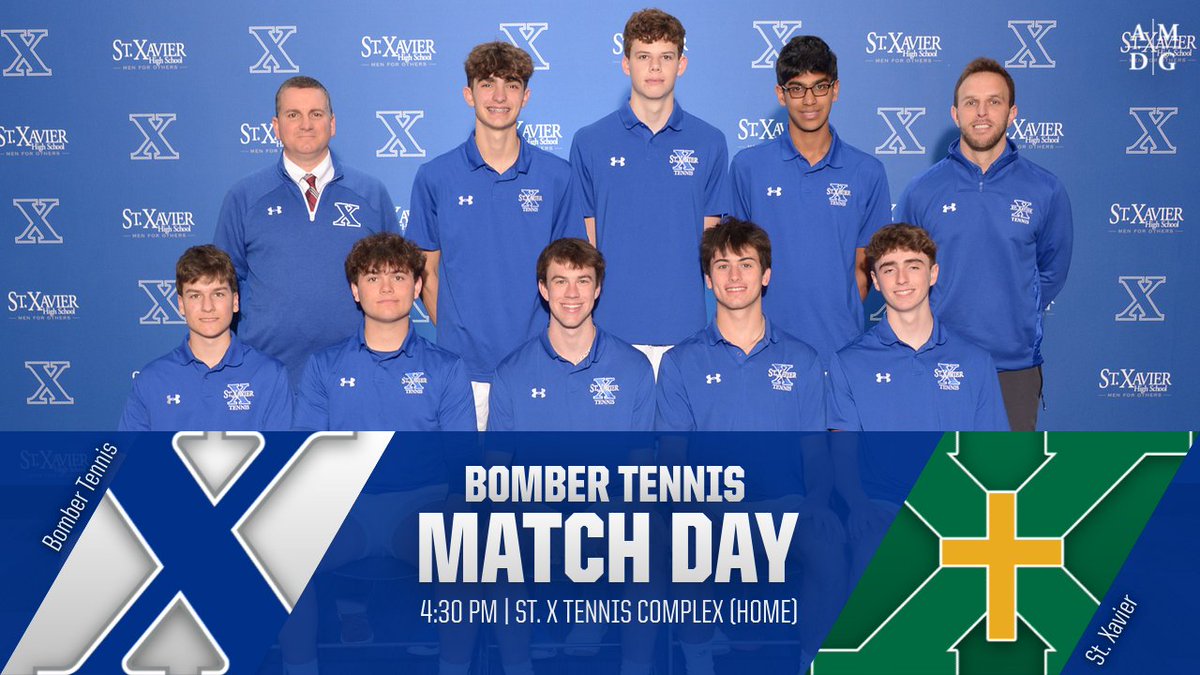 🎾 | MATCH DAY @StXavierTennis welcomes a familiar name, St. Xavier High School (KY), to campus this afternoon! The Bombers kick it off at 4:30pm at the St. X Tennis Complex (Home). #GoBombers | #AMDG