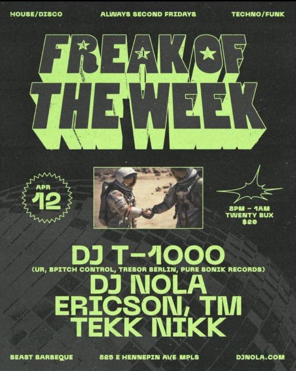thetonewrecker's tweet photo. .
Alan is in town!
Time for some thumpin' techno
Minneapolis 
.
@alan_oldham
#techno #alanoldham #freakoftheweek #talentedguy https://t.co/wYZdXo7qT3