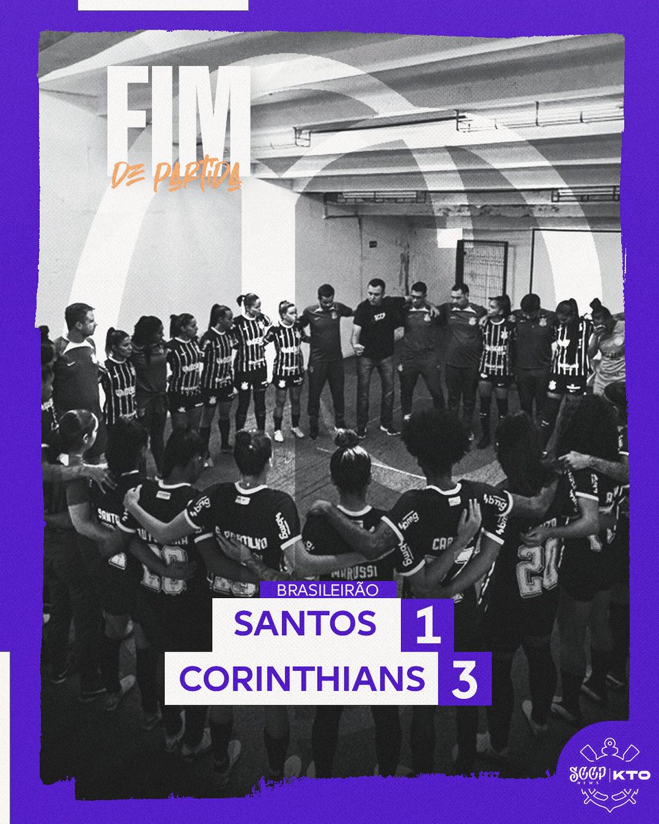 🟣⚪️ | Com dois gols de Tamires e um de Vic Albuquerque, as Brabas do Corinthians venceram o Clássico Alvinegro contra o Santos por 3 a 1, em jogo da 5ª rodada do Brasileirão Feminino!
