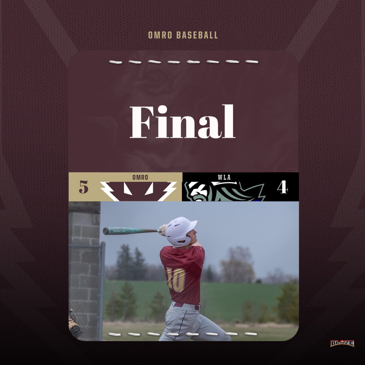 Omro Baseball closes the week with a win on the road! #FoxPride
