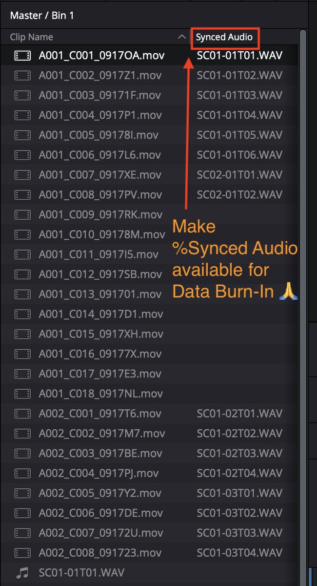 FOCUSEDequip's tweet photo. @Blackmagic_News Have been hoping for this Metadata script to be available since version 16. Please add this to the version 19 https://t.co/sp58p28bHr