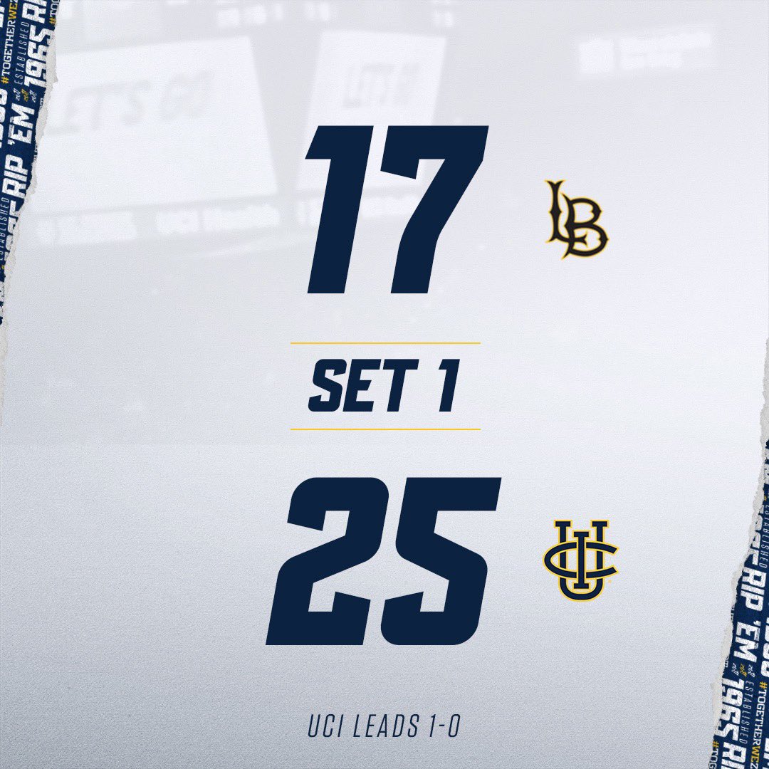'Eaters take the first set against The Beach! William D'Arcy leads with 5 kills, hitting .500. 4 Anteaters have 3 or more kills.

#TogetherWeZot | #RipEm | #DefendTheBren