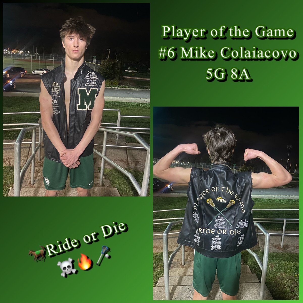🐎With our victory over Roxbury 14-5 #6 Mike Colaiacovo @MichaelColaiac1 earns “The Vest” 5G 8A - Let’s Go!!-Ride or Die ☠️🔥🥍 @MustangsMTHS @bigstatesports @MontvilleTAP @dailyrecordspts @MontvilleTwpSch @MTHSStampede @MTHSAthBoosters @AllinonHSSports @MikeKinneyHS @MikeGurnis