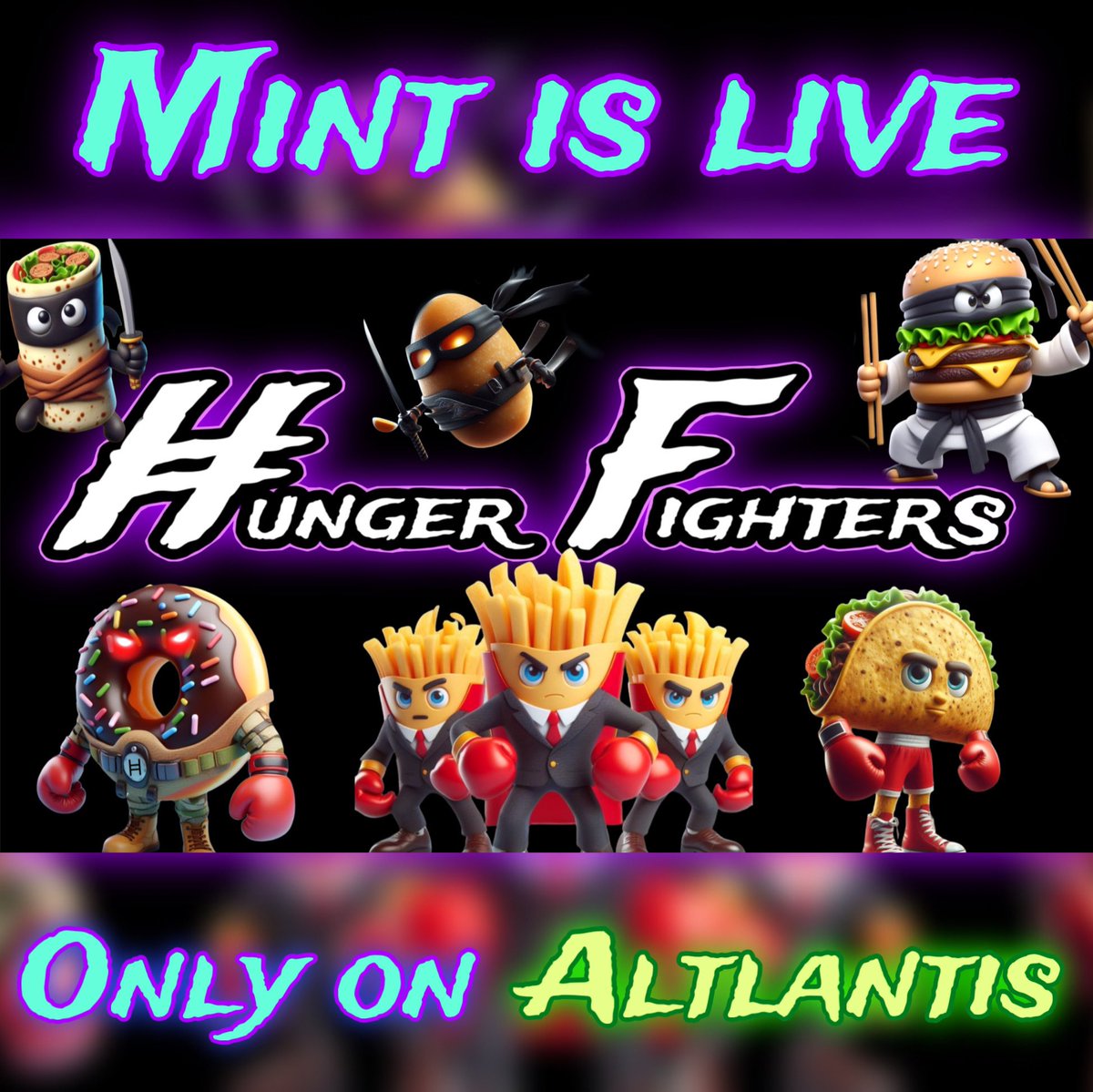 Go get your #HungerFighter right now while their hot!! Available on @AltlantisApp ➡️ altlantis.market/live/VmWsgpVym… All funds will be sent to the Donation Wallet to help IRL Hungry Communities! #HBAR #HBARbarians #HBARNFTs #NFTCollection #GoodPeopleDoingGood #FeedTheHungry