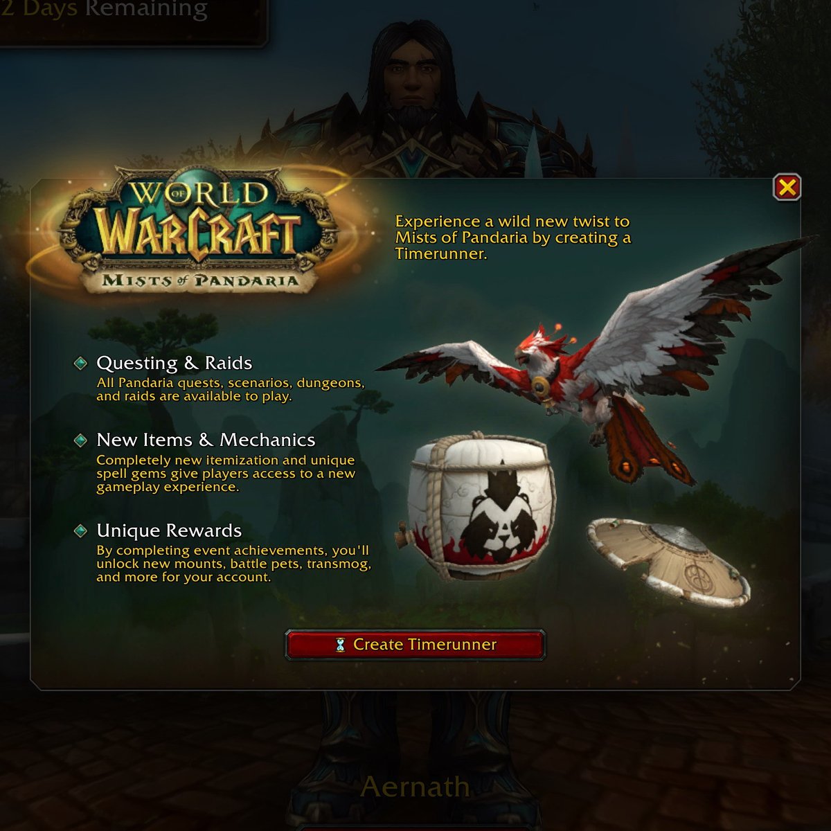 #MistsOfPandaria #Timerunning TESTED (a bit)
+ Different mode like Plunderstorm
- Needs a new char
+ Like Chromie Time but Enhanced into Infinite Dragonflight Time with quests
+ You can fly AND dragonride from start
- No Old Wrathion Cloak Questline?
#WorldOfWarcraft 10.2.7 #PTR