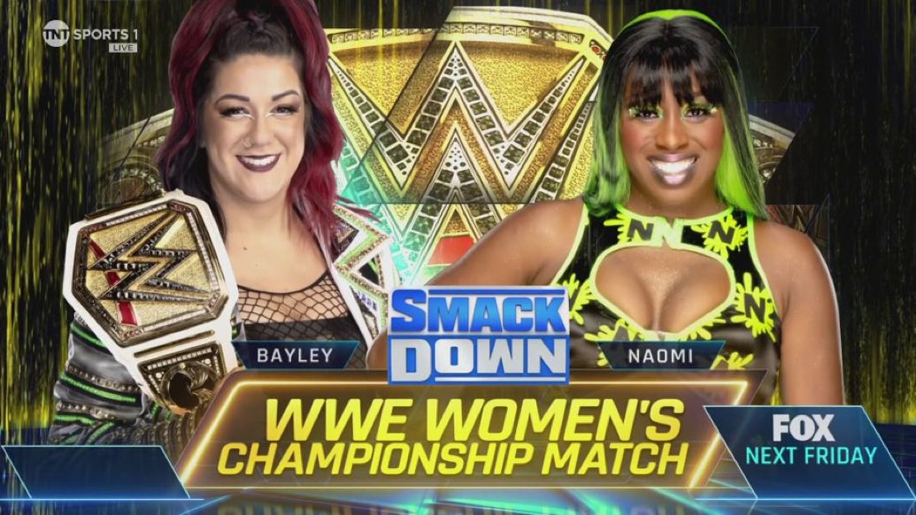 🚨 Bayley will defend her WWE Women’s Championship against Naomi next week on #SmackDown.