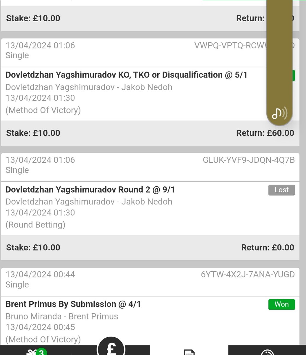 LondonUfc's tweet photo. Won pretty much every bet today. This rarely happens lol #PFL2 https://t.co/qC184aFSPX