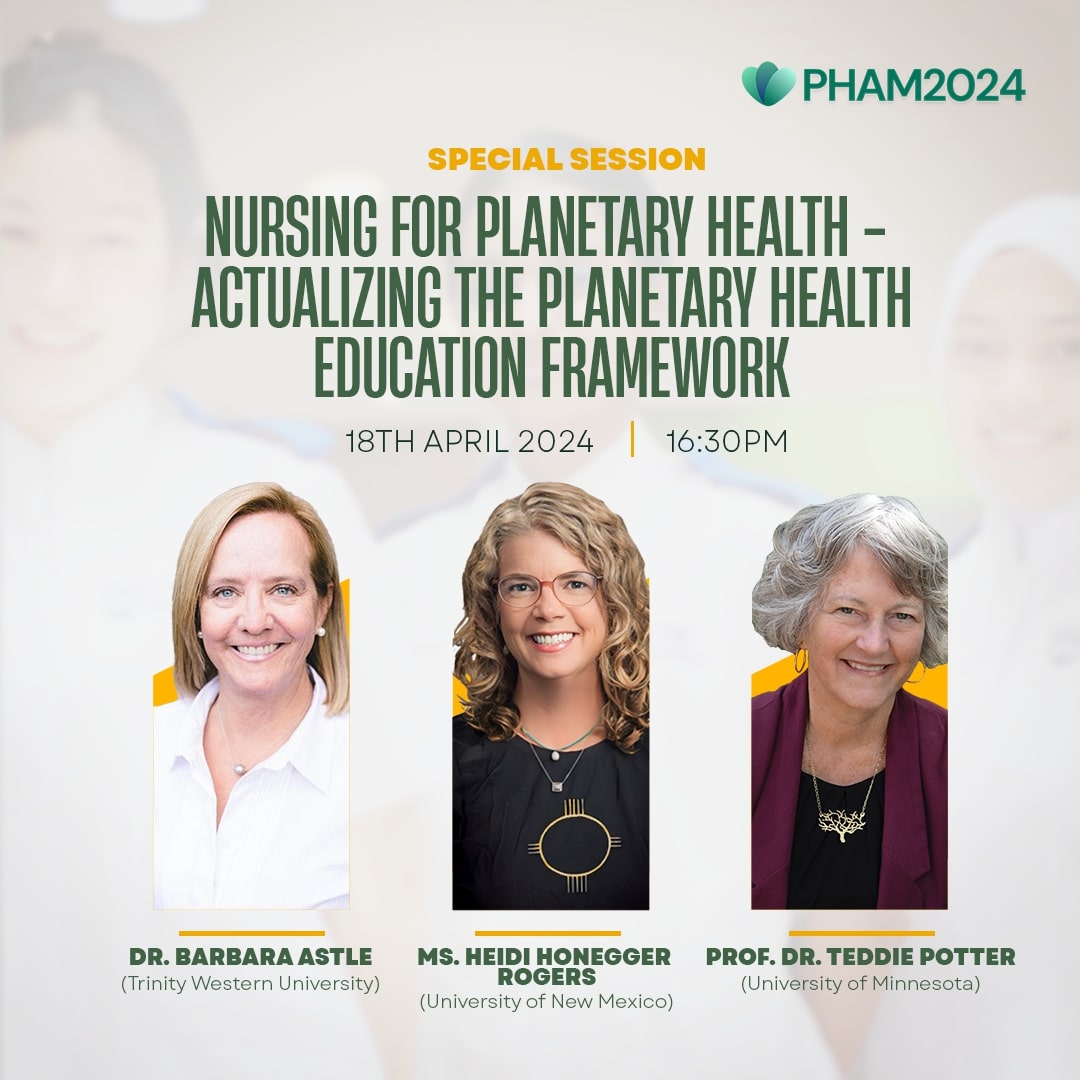 #PHAM2024 explores how nursing education can revolutionize healthcare. Discover how nurses are integrating sustainability, equity, and global citizenship into their practices. 

This session unveils a powerful model for building a healthier future for all!

#PlanetaryHealth