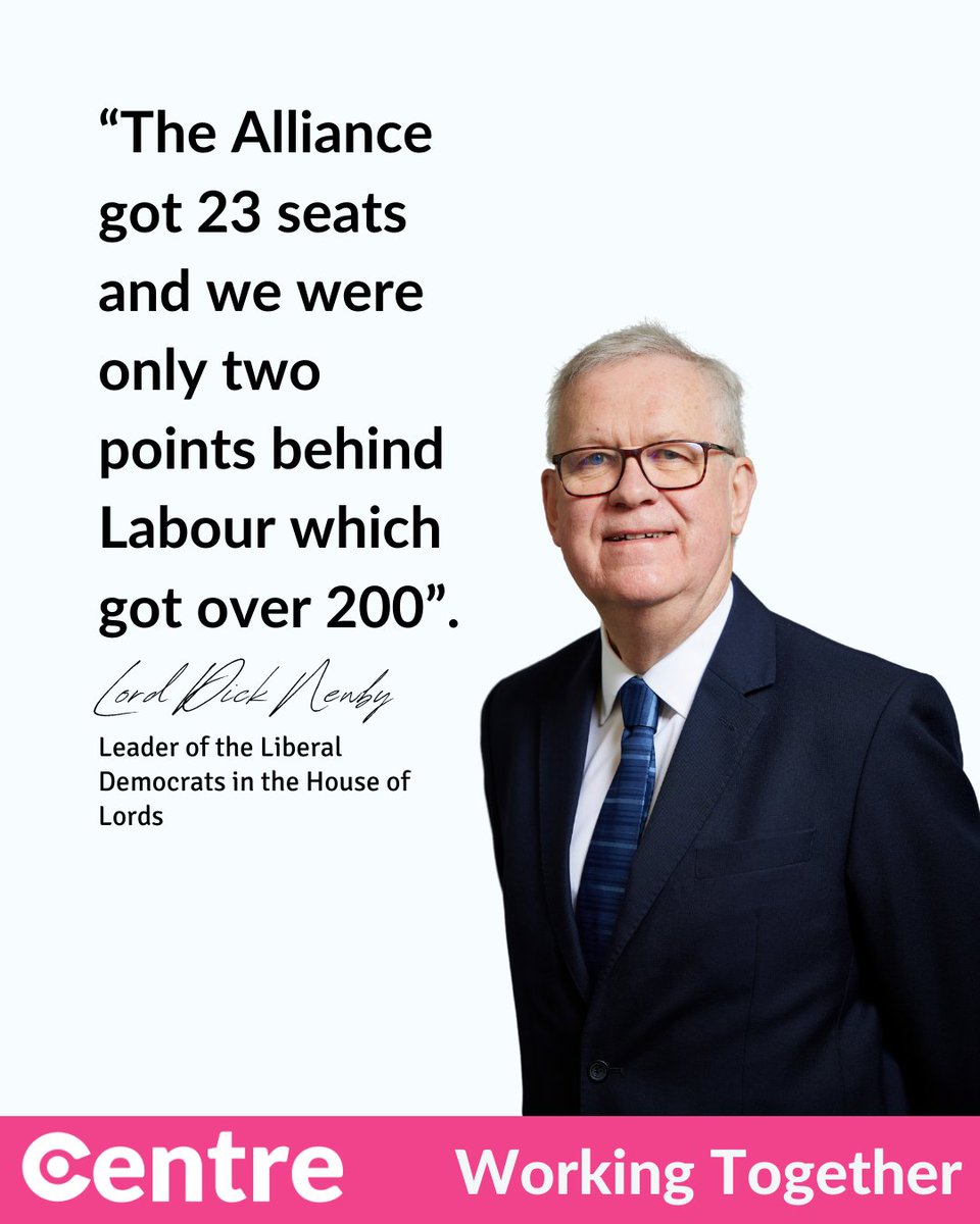 🗳️ We spoke to @RichardNewby3 about the history of the SDP and part of focused on the voting system. 🗳️ The Alliance almost had the same vote share as Labour yet it had far fewer seats. 🗳️ It's time to reform our voting system @MakeVotesMatter. centrethinktank.co.uk/2024/04/lord-d…