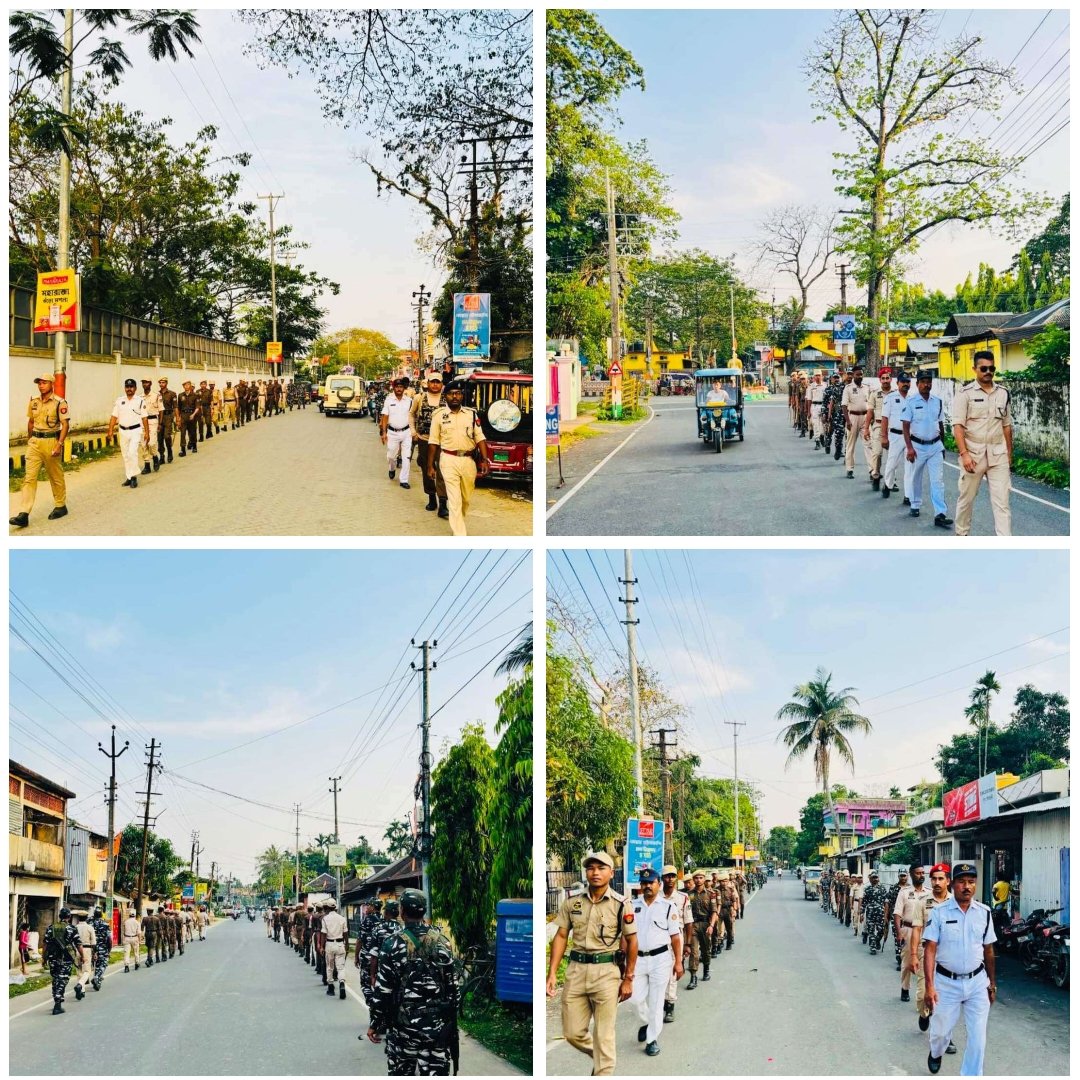 Area Domination exercises conducted in Hailakandi PS area led by the DSP (Probationer) with TSI, PS staff and CRPF personnel. #জনহিতজনসেৱাৰ্থে #CRPF #FreeAndFairElections #GPE2024 @CMOfficeAssam @gpsinghips @DGPAssamPolice @assampolice @KangkanJSaikia