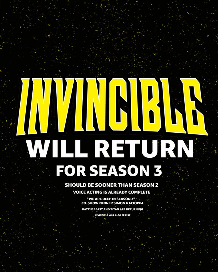ArcaKoyak's tweet image. Bu hafta yeni bölüm yok, o halde 3. Sezon hakkında bildiğimiz her şeyi şu ana kadar paylaşmaya ne dersiniz? @InvincibleHQ #InvincibleHQ #Invincible #InvincibleSeason2 #InvincibleSeason1 #InvincibleSeason #HQ #INVINCIBLE @amazon #amazon @PrimeVideo #PrimeVideo #Amazon #AmazonPrime