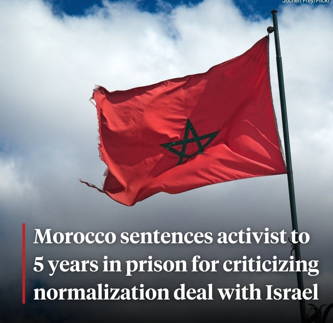 Morocco sentences activist to 5 years in prison for criticizing normalization deal with Israel.