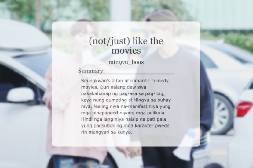 (not/just) like the movies
🎬 an entry for <a href="/pinoysvtficfest/">Angst Rd: Closed</a> 

- gyuboo
- angst, breakup talk
- eng/fil, 2.7k

link: archiveofourown.org/works/54800878