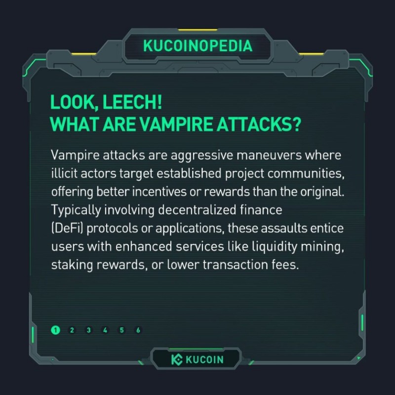 kucoincom's tweet photo. 📙 #KuCoinopedia: #VampireAttacks

🧛‍♂️ Beware of aggressive maneuvers in the crypto realm!

🗡️ Here are key strategies to ward off these bloodsuckers and fortify your protocol. 💪

#KuCoin #crypto #cryptocurrency