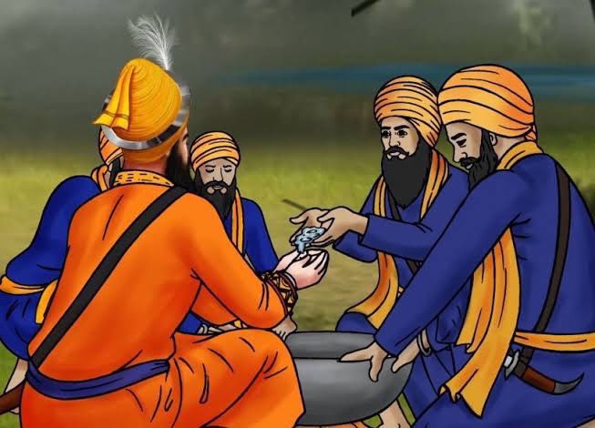 Today, ੧ ਵੈਸਾਖ, is the day when tenth Master Guru Gobind Singh Ji tested the commitment of thousand of Sikhs. The first five to pass the test, were initiated into a new order, called the “Khalsa”. These five men came to be known as “Panj Pyaare”.