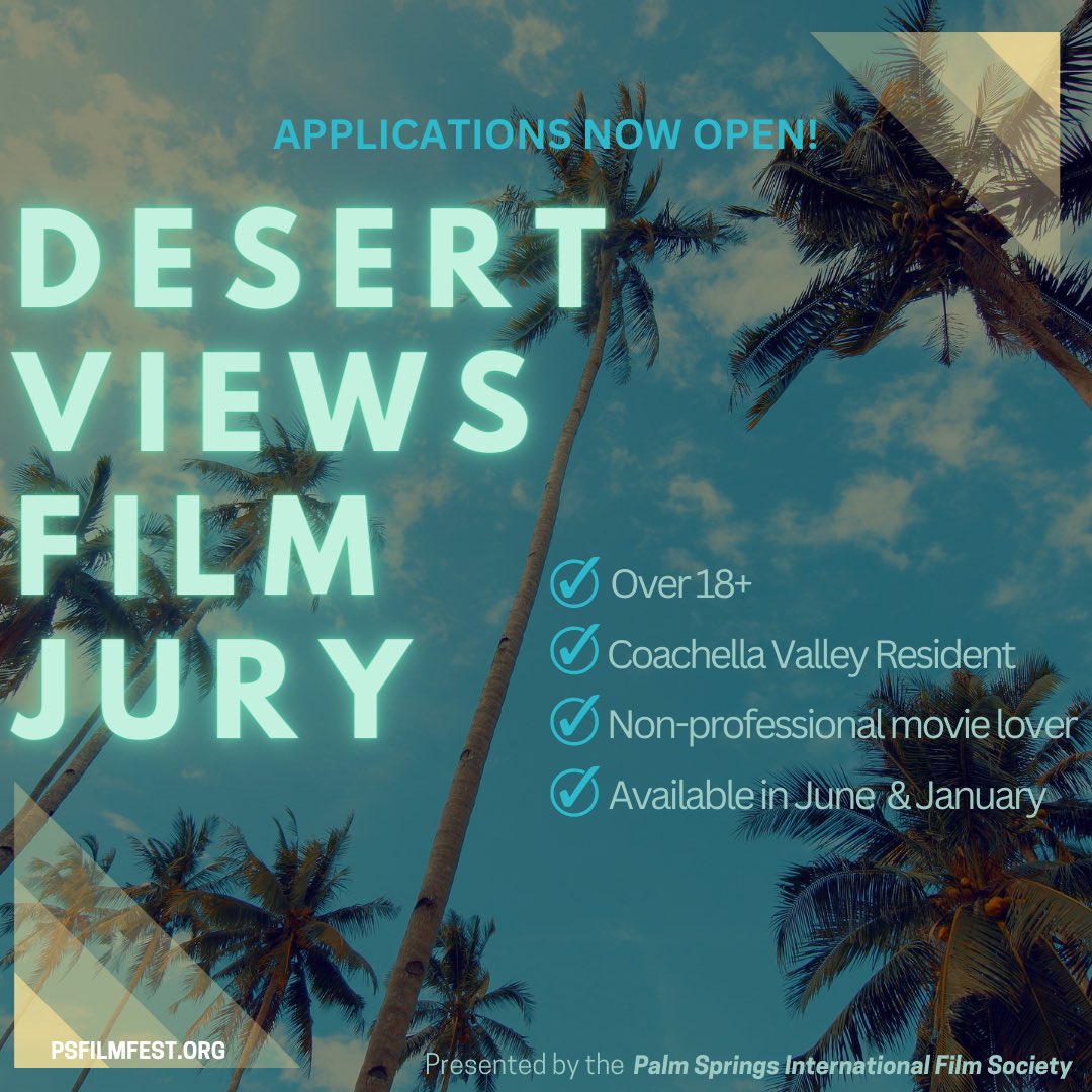 Step into the role of a film juror with the Desert Views Jury, embracing neighborliness & acceptance! Looking for local non-professional film lovers in our community to join us in watching a selection of films from ShortFest & PSIFF, leading to the Desert Views Jury Award winner!