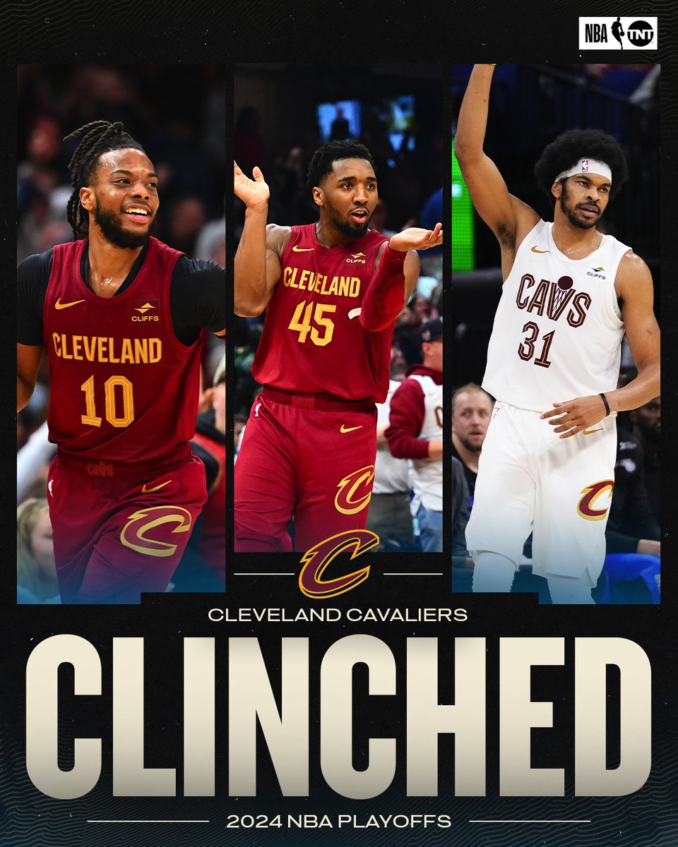 POSTSEASON BOUND 🔒 The @cavs have officially clinched their spot in the 2024 NBA Playoffs!