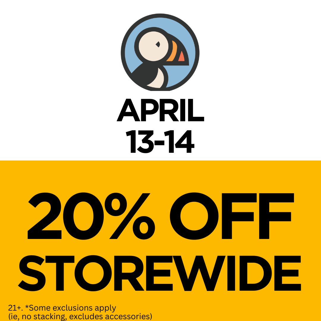 April 13-14: Clear your schedule and light up your vibes!

It's the prime time to elevate your stash with our top-shelf picks. 

#PuffinStoreNJ #PuffinNewBrunswick #NewBrunswickNJ #GeorgeSt #WeekendVibes #TGIF #Saturdayvibes #SundayVibes #WeekendFun