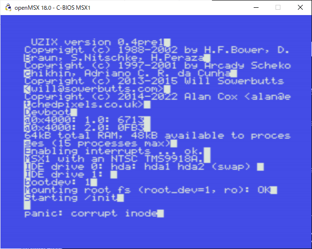 あや SunriseIDEに接続したディスクを認識していますが、Kernel Panic。この