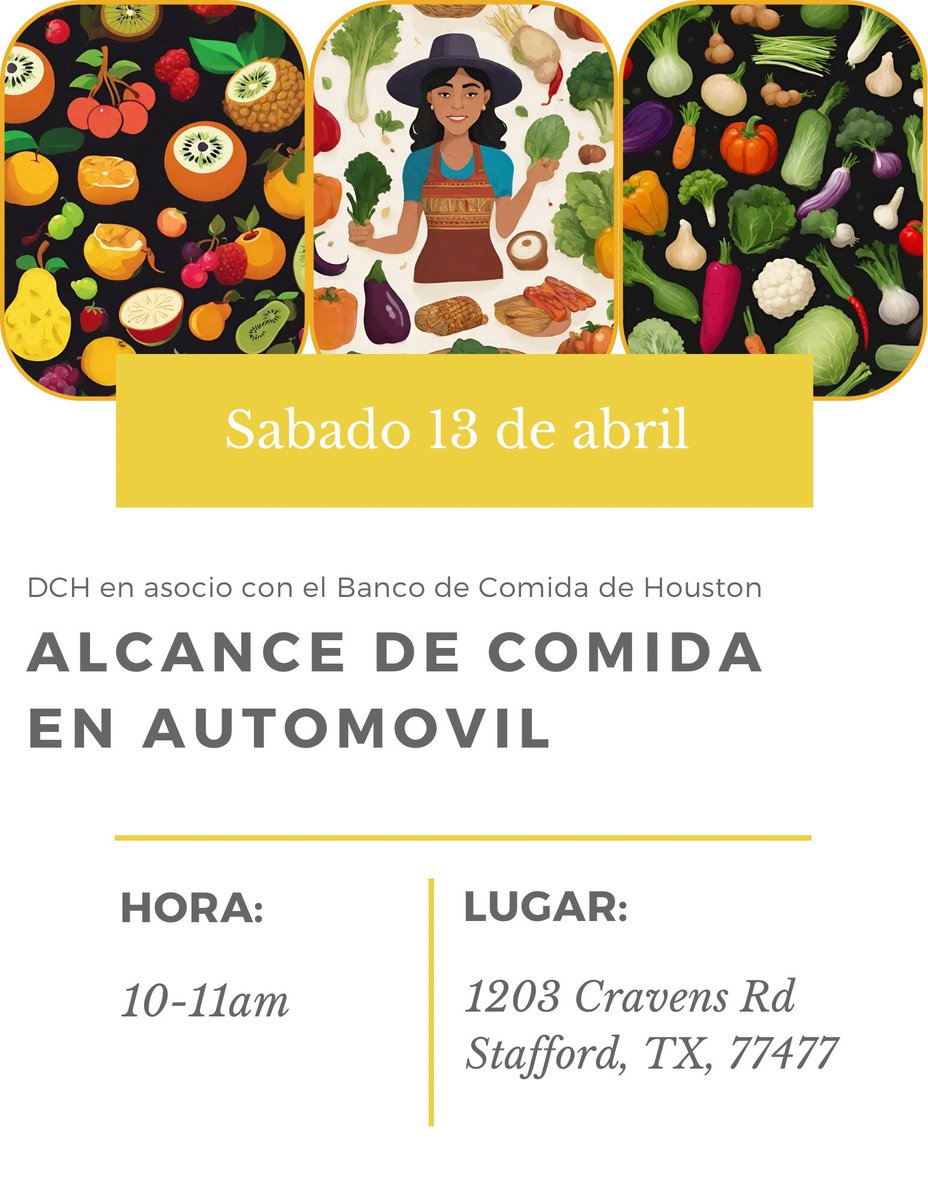 dchCommunity's tweet photo. Volunteer with us tomorrow, Saturday, starting at 7am. Food outreach to our community starts at 10am. The more the merrier! https://t.co/ITxTywY0zX